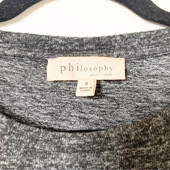 Philosophy Gray Bell Sleeve Sweater Size Small - Picture 4 of 4